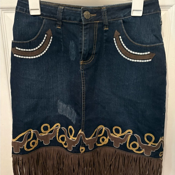 Wrangler Blue Embellished Pencil Skirt‎ Knee-Length Casual - Picture 1 of 4
